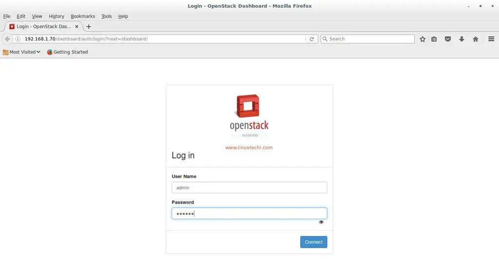 login-openstack-newton-dashboard