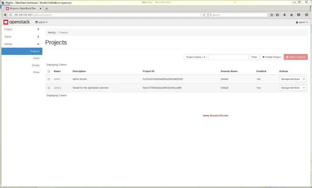 Projects -OpenStack-Dashboard