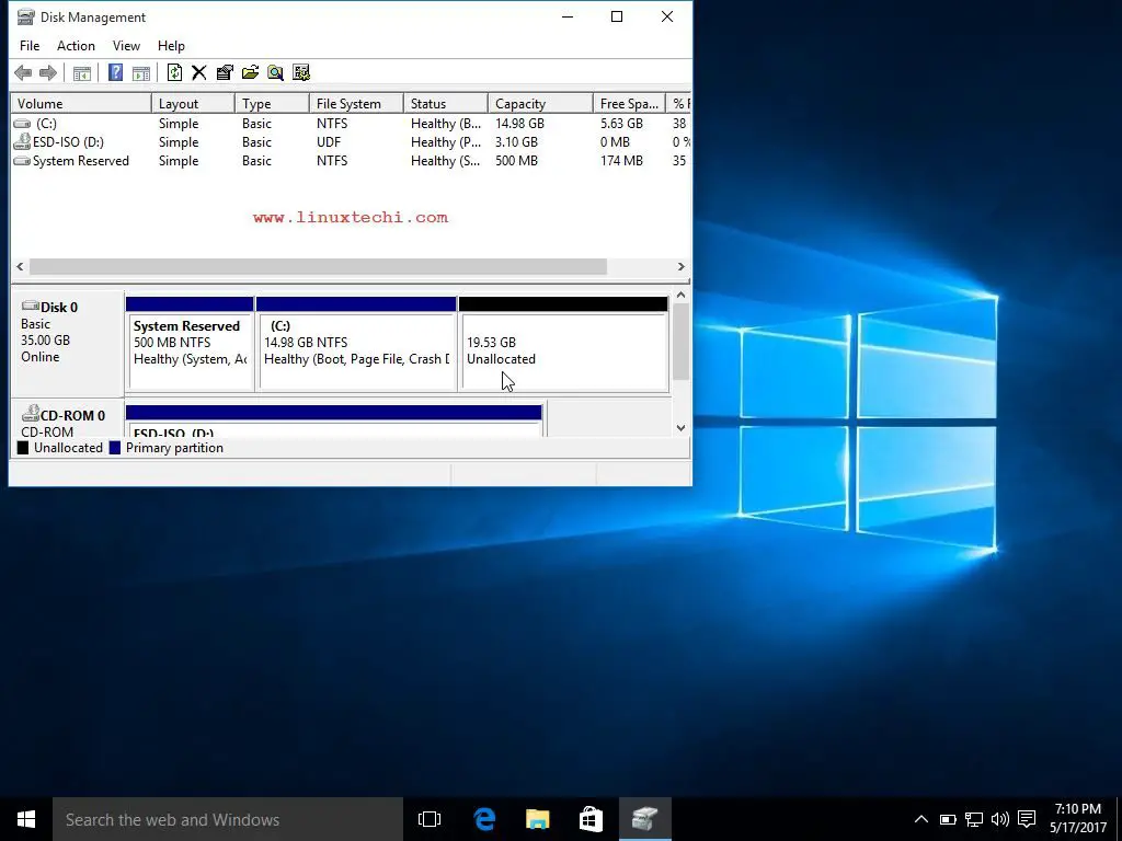 Unallocated-Space-Windows10