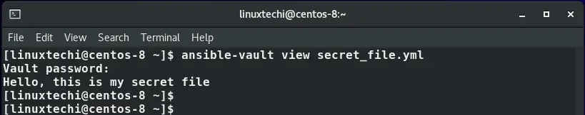 Ansible-vault-view-file