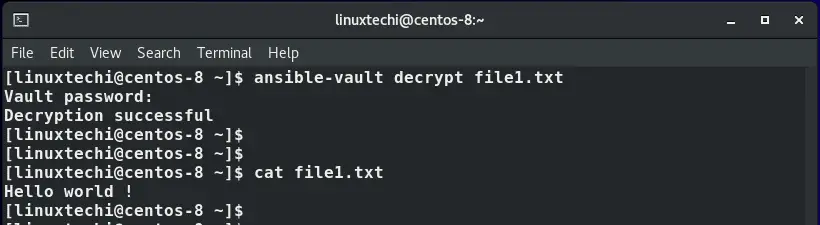 Decrypt-ansible-vault-file