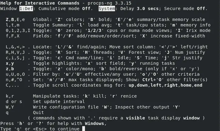 help-top-command-linux