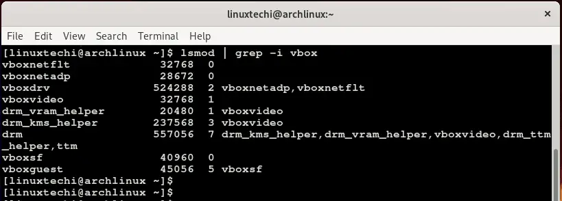 lsmod-vbox-kernel-module-arch-linux