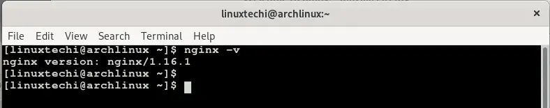 nginx-version-check-arch-linux
