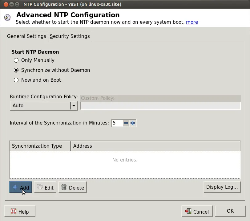 NTP-Configuration-YaST
